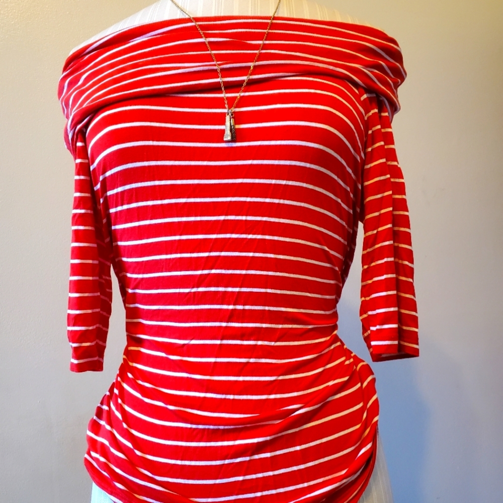 Ann Taylor classic strip shirt